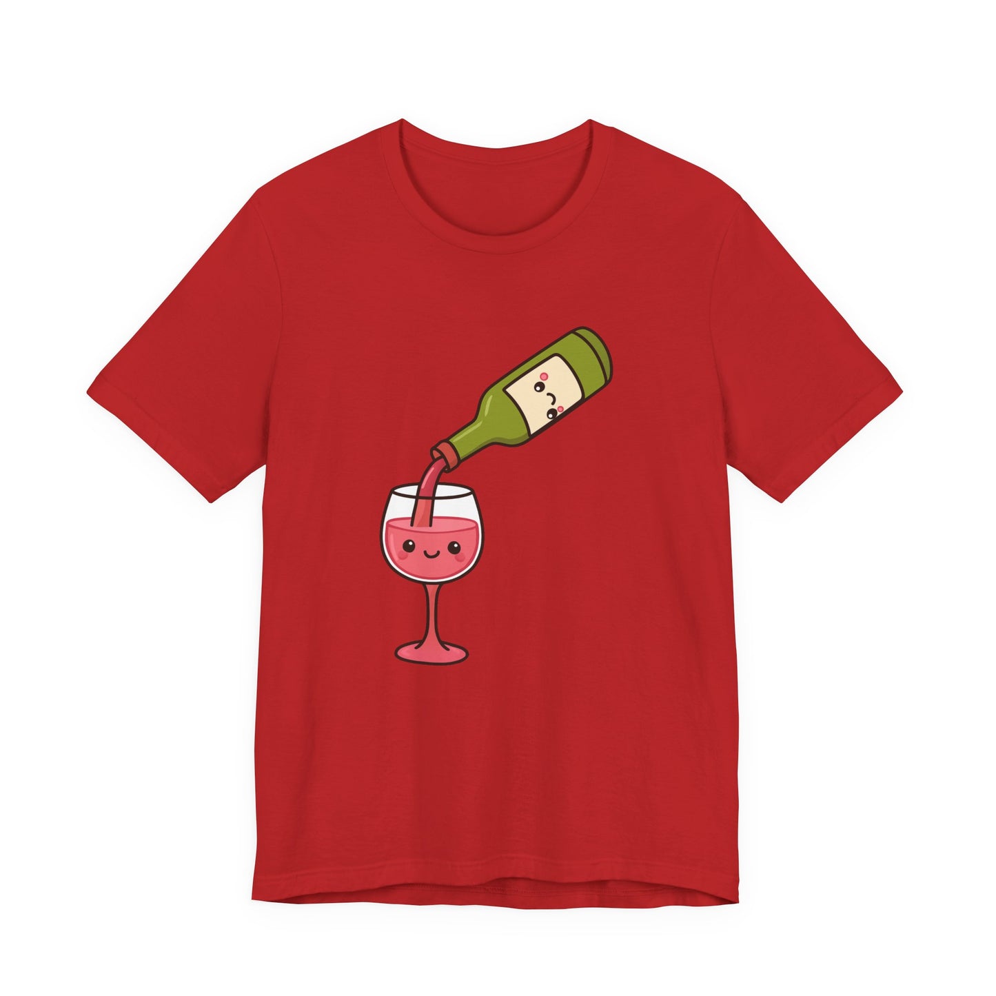 Kawaii Wine Pour Graphic T-Shirt
