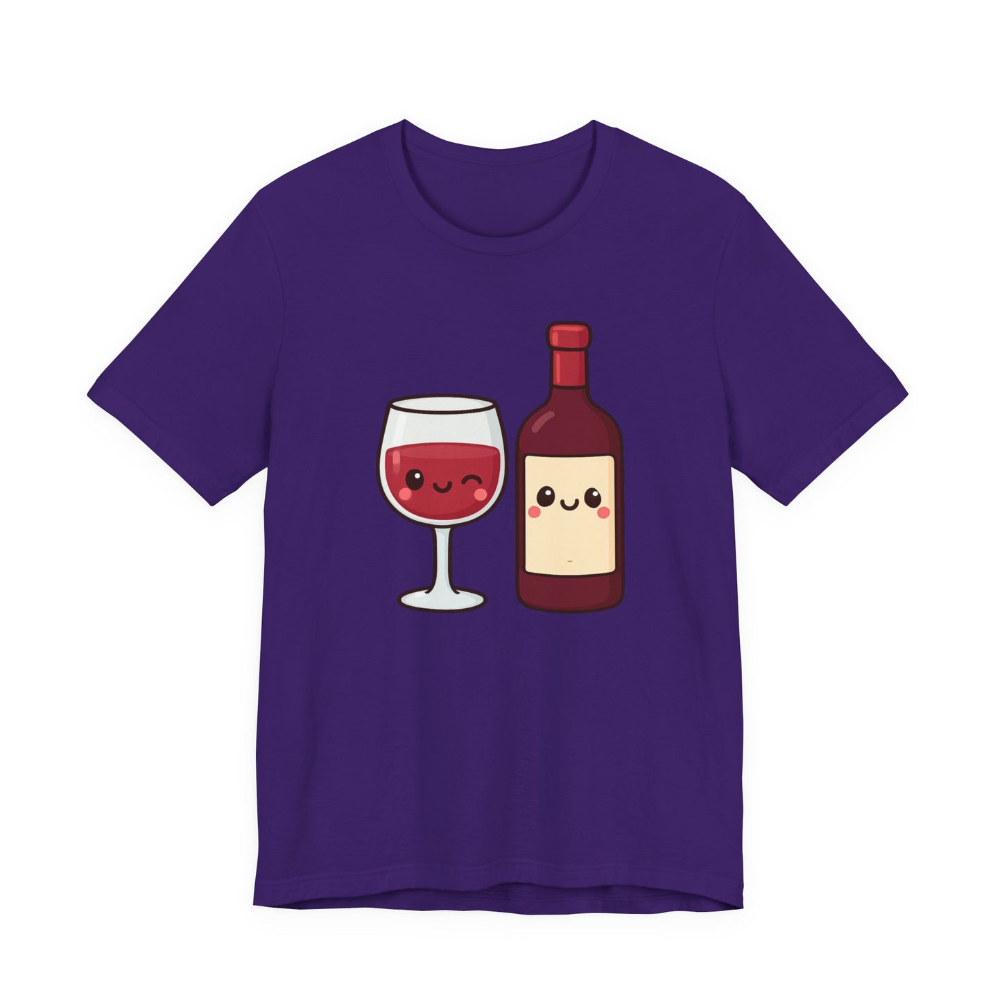 Kawaii Winking Wine Graphic T-Shirt