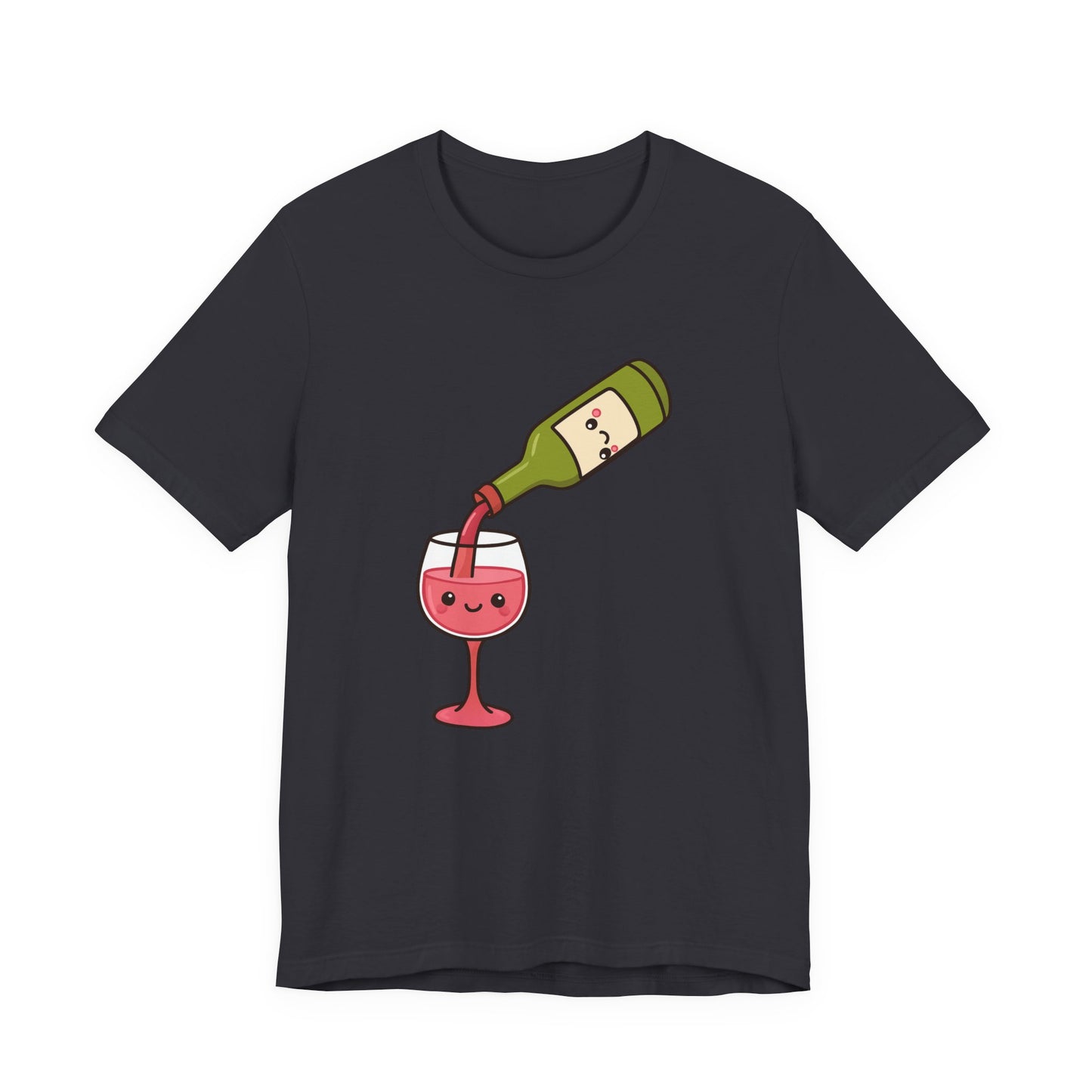 Kawaii Wine Pour Graphic T-Shirt