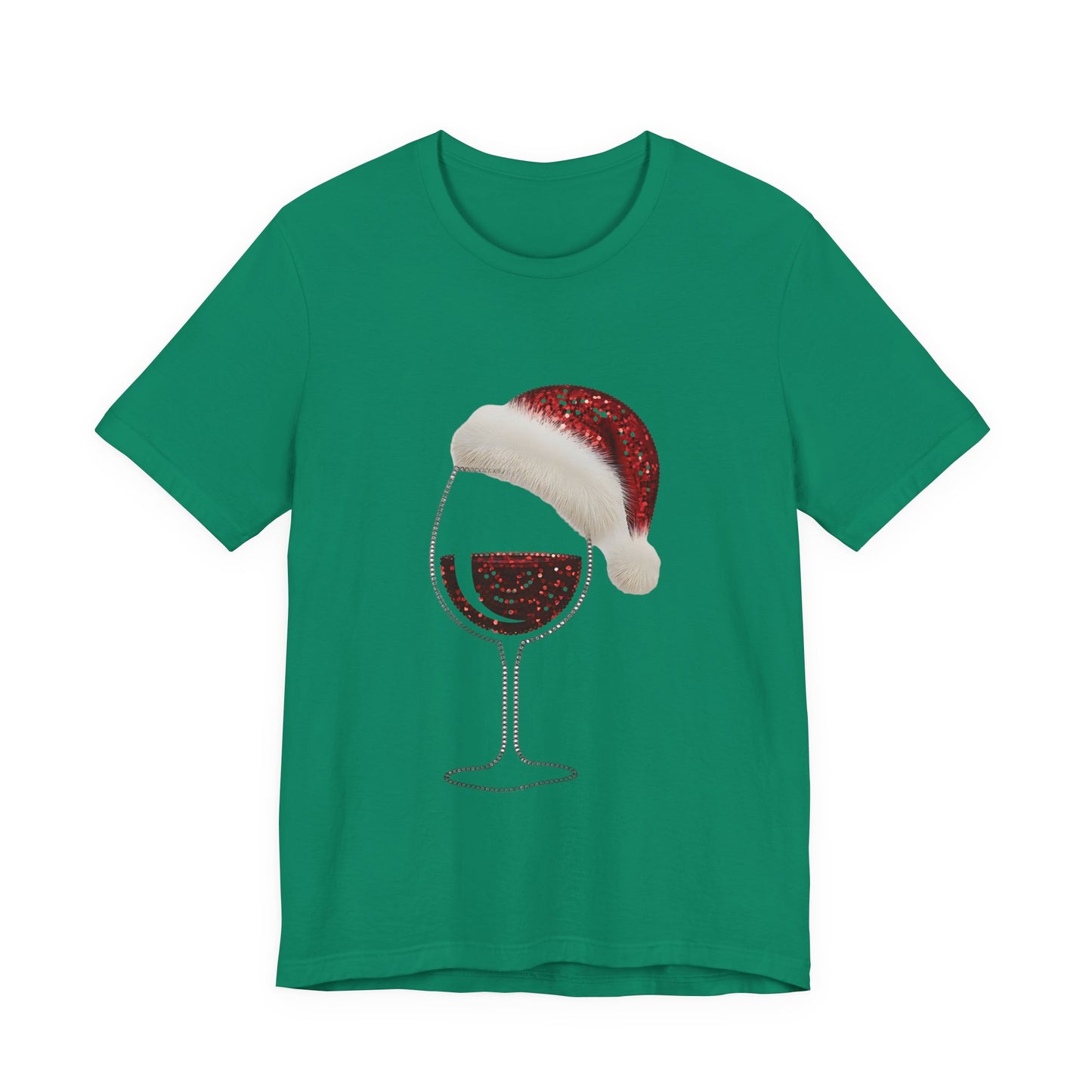 Sequin Wine & Santa Hat (Style #2-NOT REAL SEQUIN) T-Shirt