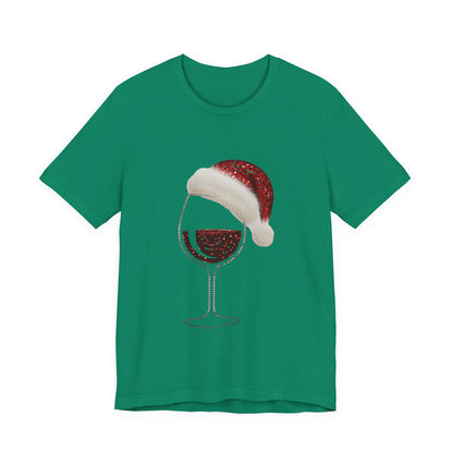 Sequin Wine & Santa Hat (Style #2-NOT REAL SEQUIN) T-Shirt