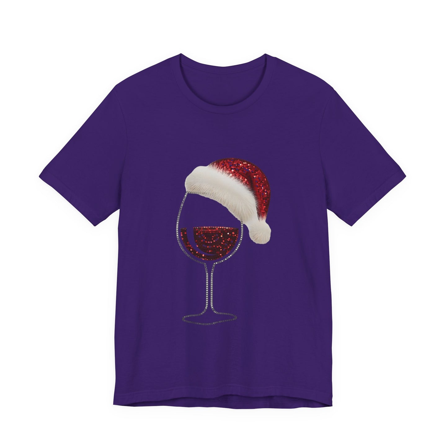 Sequin Wine & Santa Hat (Style #2-NOT REAL SEQUIN) T-Shirt