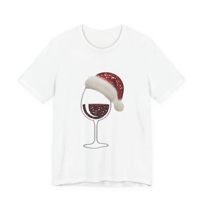 Sequin Wine & Santa Hat (Style #2-NOT REAL SEQUIN) T-Shirt