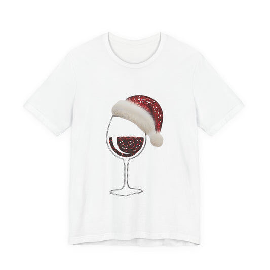 Sequin Wine & Santa Hat (Style #2-NOT REAL SEQUIN) T-Shirt