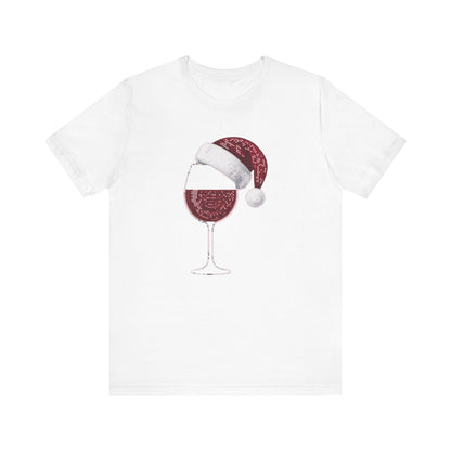 Sequin Wine & Santa Hat (Style #1-NOT REAL SEQUIN) T-Shirt