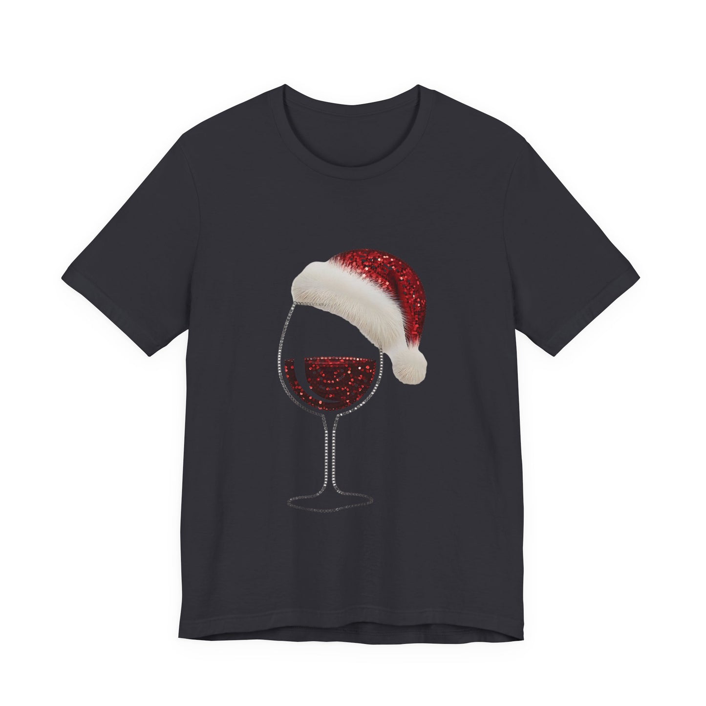 Sequin Wine & Santa Hat (Style #2-NOT REAL SEQUIN) T-Shirt