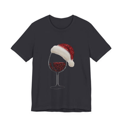 Sequin Wine & Santa Hat (Style #2-NOT REAL SEQUIN) T-Shirt