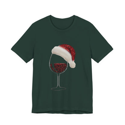 Sequin Wine & Santa Hat (Style #2-NOT REAL SEQUIN) T-Shirt