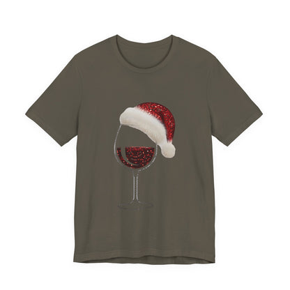 Sequin Wine & Santa Hat (Style #2-NOT REAL SEQUIN) T-Shirt