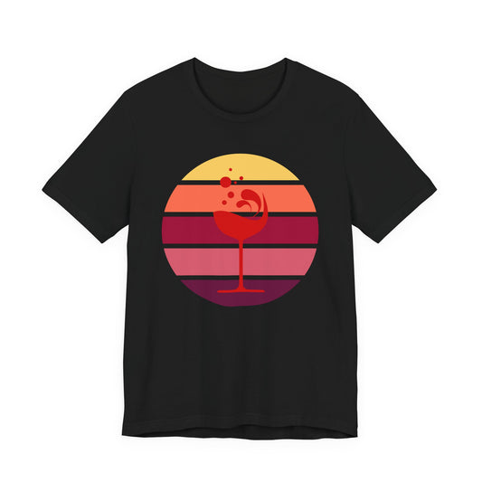 Retro Wine Sunset Graphic T-Shirt