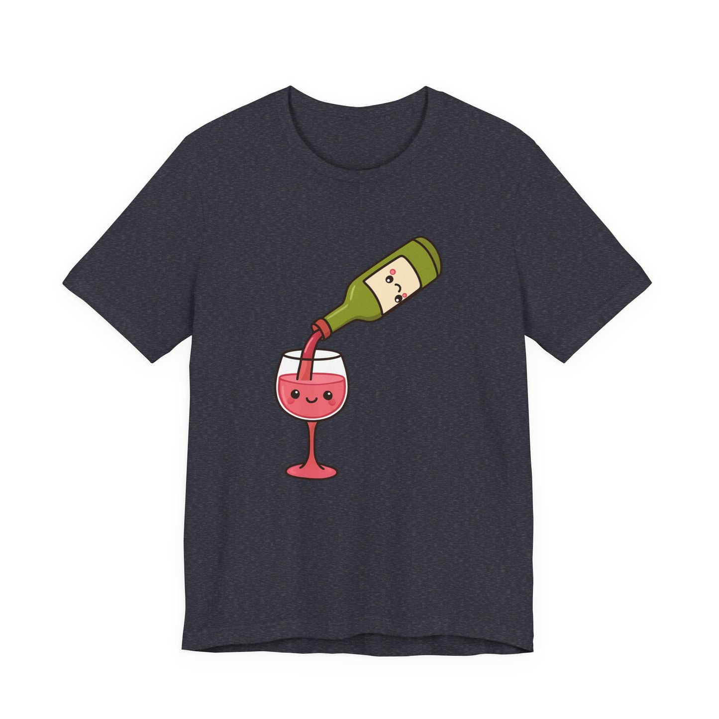 Kawaii Wine Pour Graphic T-Shirt