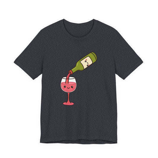 Kawaii Wine Pour Graphic T-Shirt