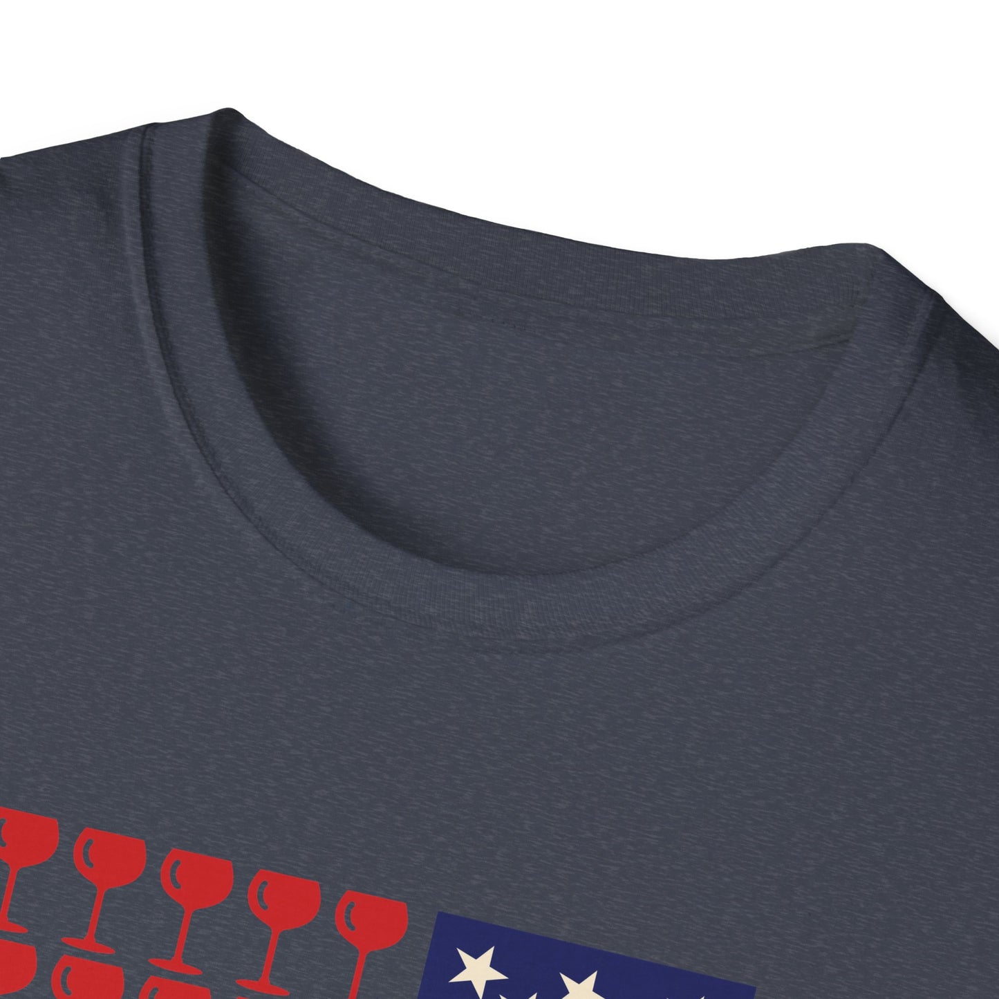 Wine Glass Flag T-Shirt — Patriotic 4th of July Drinking Tee
