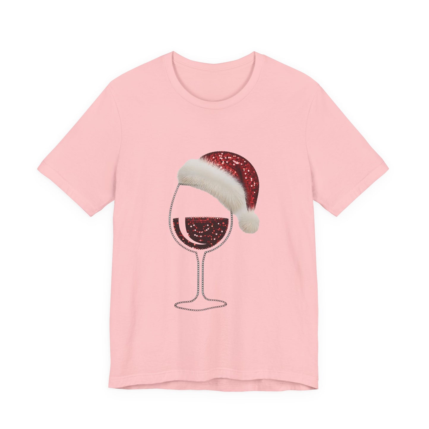 Sequin Wine & Santa Hat (Style #2-NOT REAL SEQUIN) T-Shirt