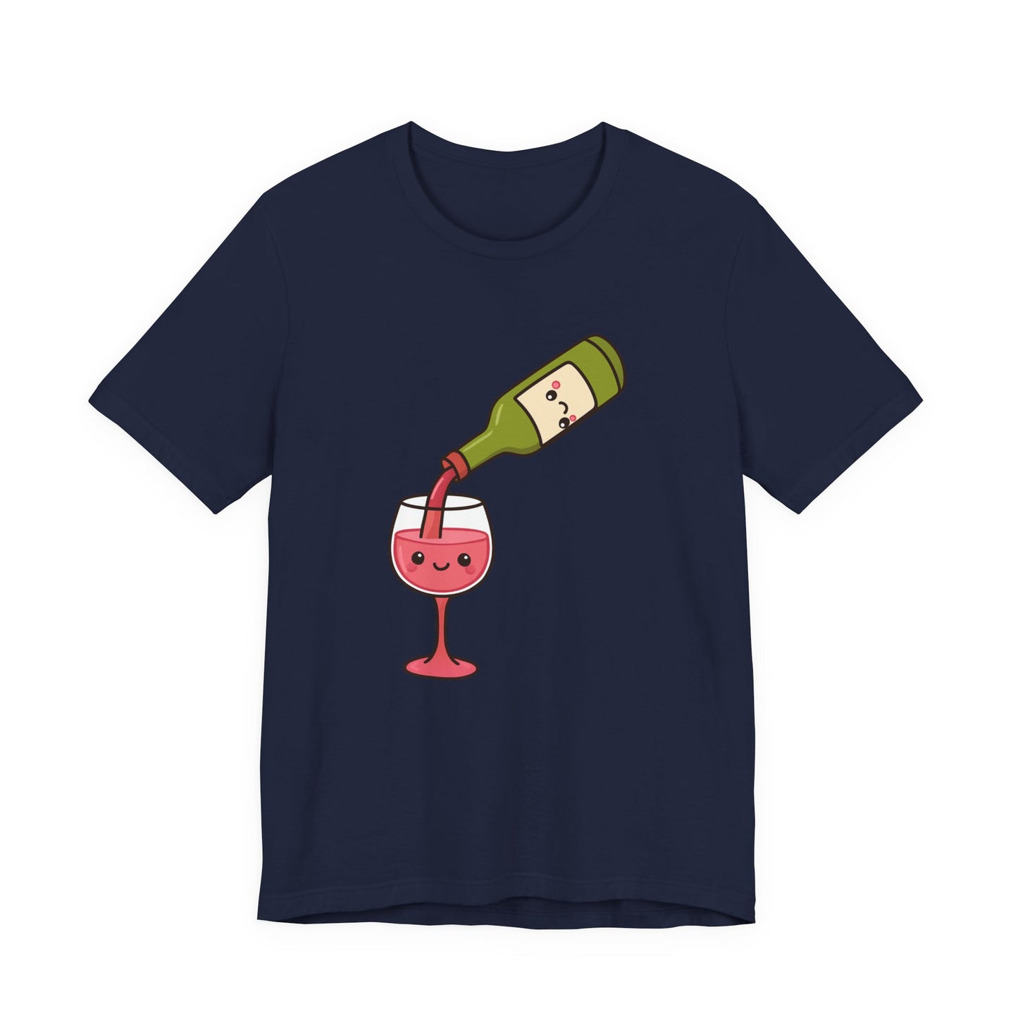 Kawaii Wine Pour Graphic T-Shirt