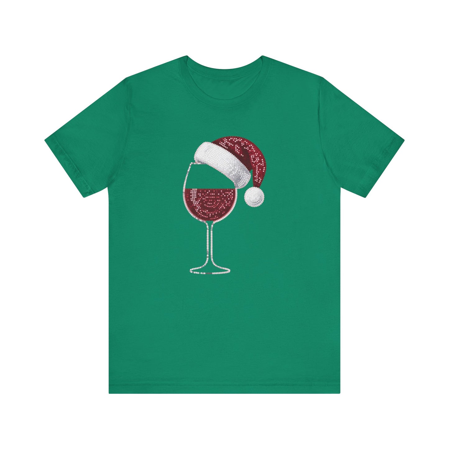 Sequin Wine & Santa Hat (Style #1-NOT REAL SEQUIN) T-Shirt