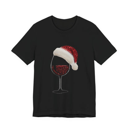 Sequin Wine & Santa Hat (Style #2-NOT REAL SEQUIN) T-Shirt