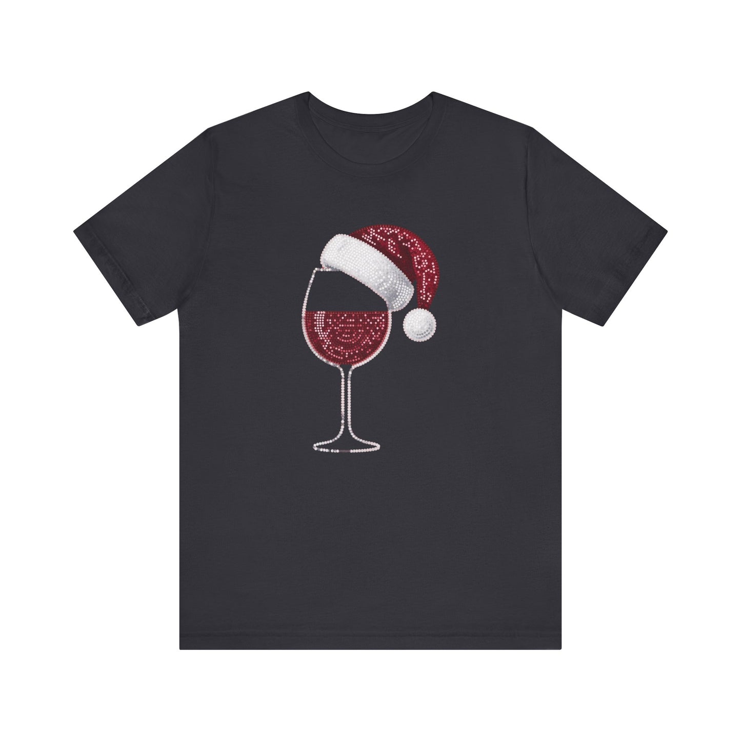 Sequin Wine & Santa Hat (Style #1-NOT REAL SEQUIN) T-Shirt