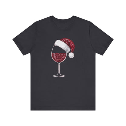 Sequin Wine & Santa Hat (Style #1-NOT REAL SEQUIN) T-Shirt