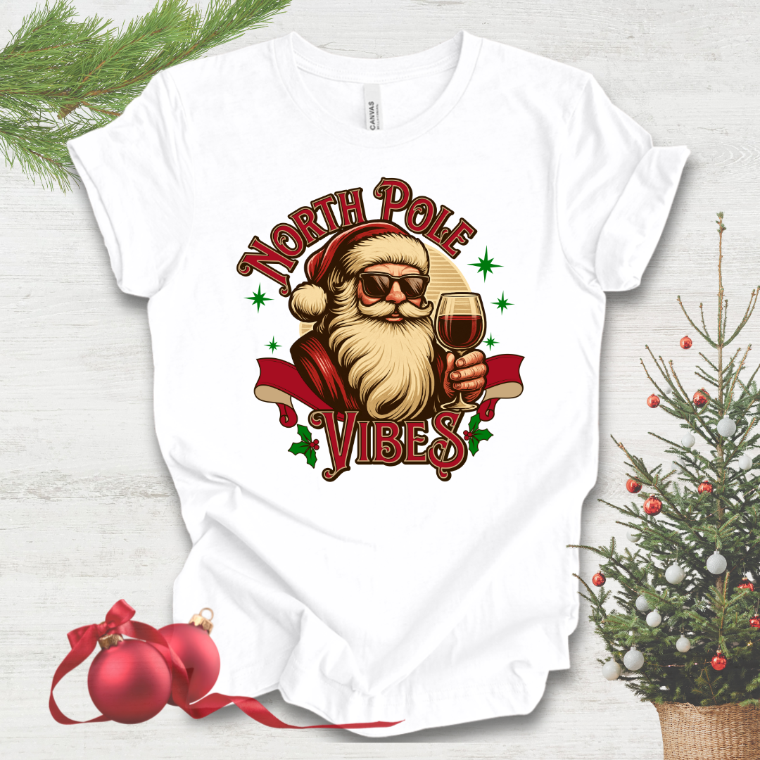 North Pole Vibes Wine T-shirt
