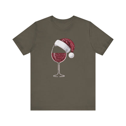 Sequin Wine & Santa Hat (Style #1-NOT REAL SEQUIN) T-Shirt
