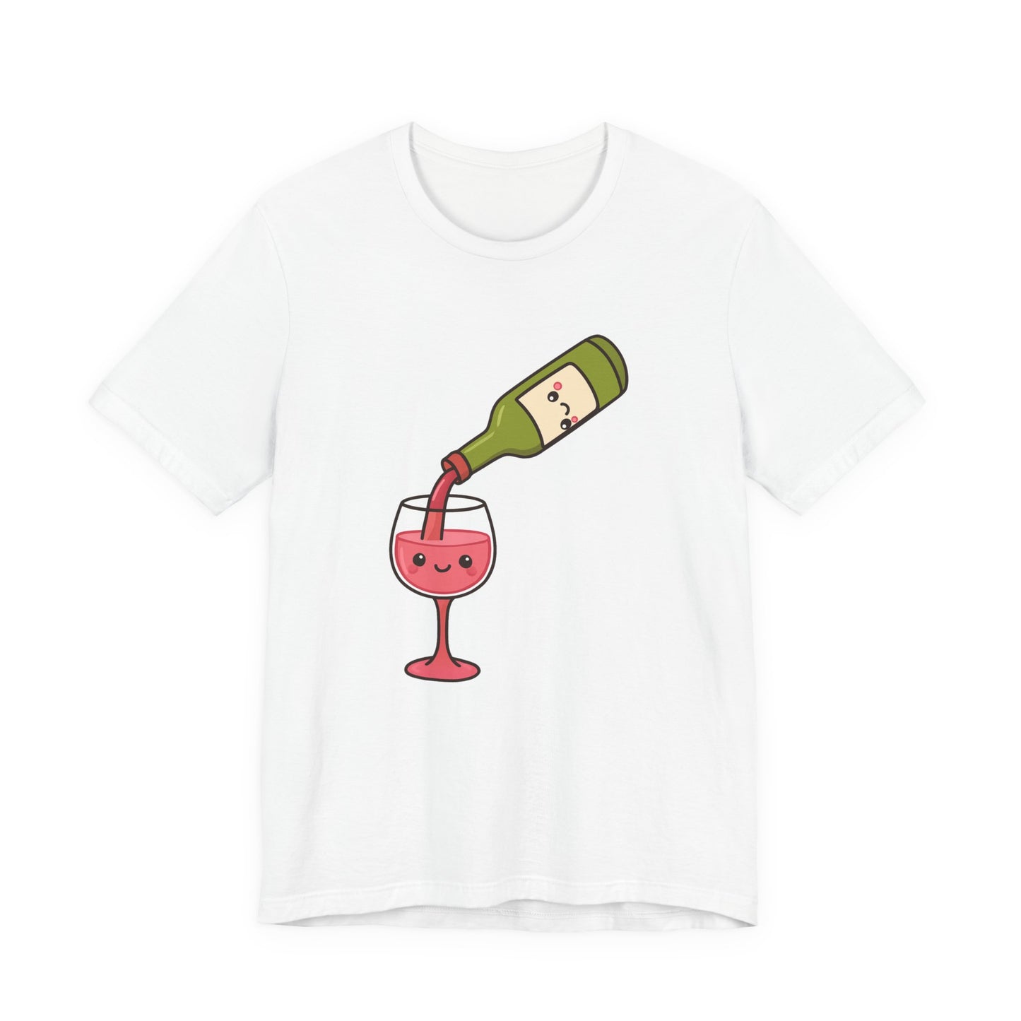 Kawaii Wine Pour Graphic T-Shirt