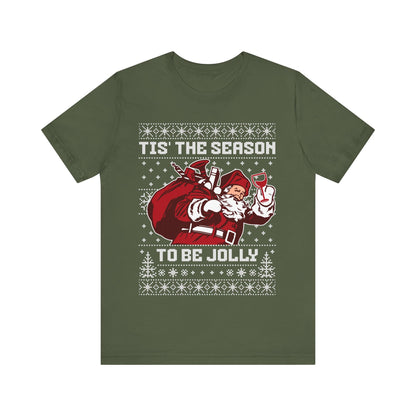Tis The Season To Be Jolly Wine T-shirt