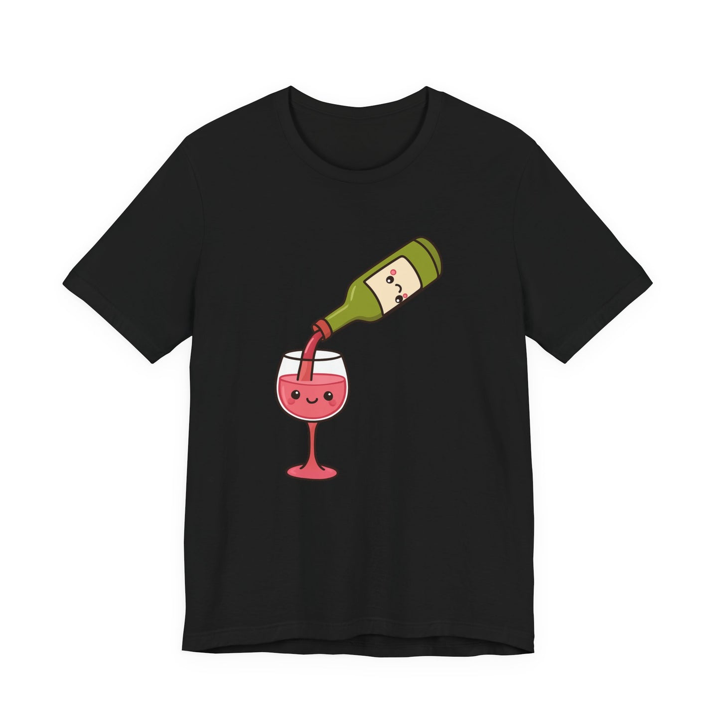 Kawaii Wine Pour Graphic T-Shirt