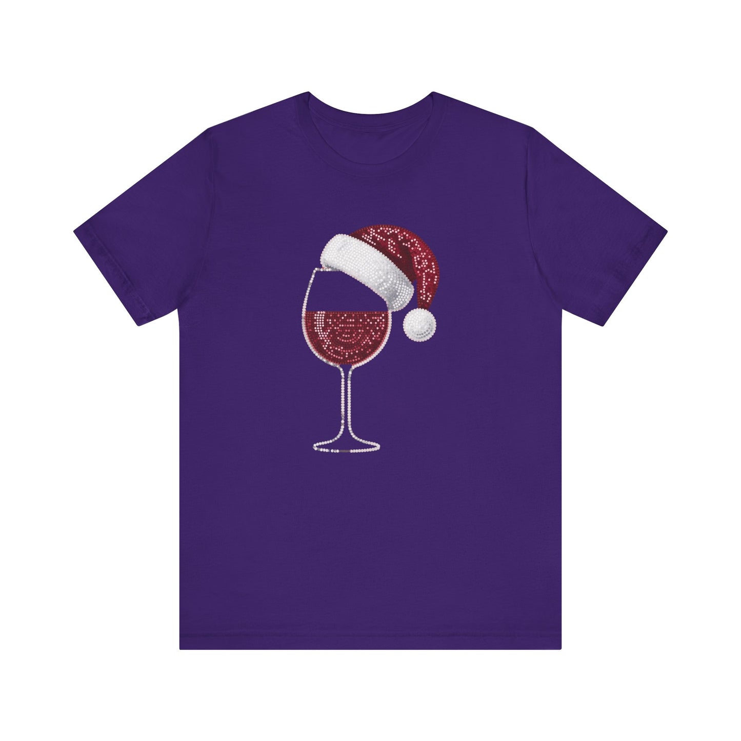 Sequin Wine & Santa Hat (Style #1-NOT REAL SEQUIN) T-Shirt