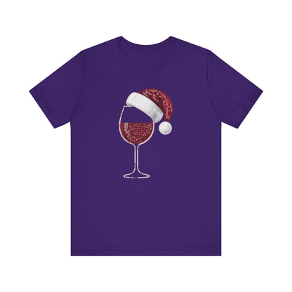 Sequin Wine & Santa Hat (Style #1-NOT REAL SEQUIN) T-Shirt