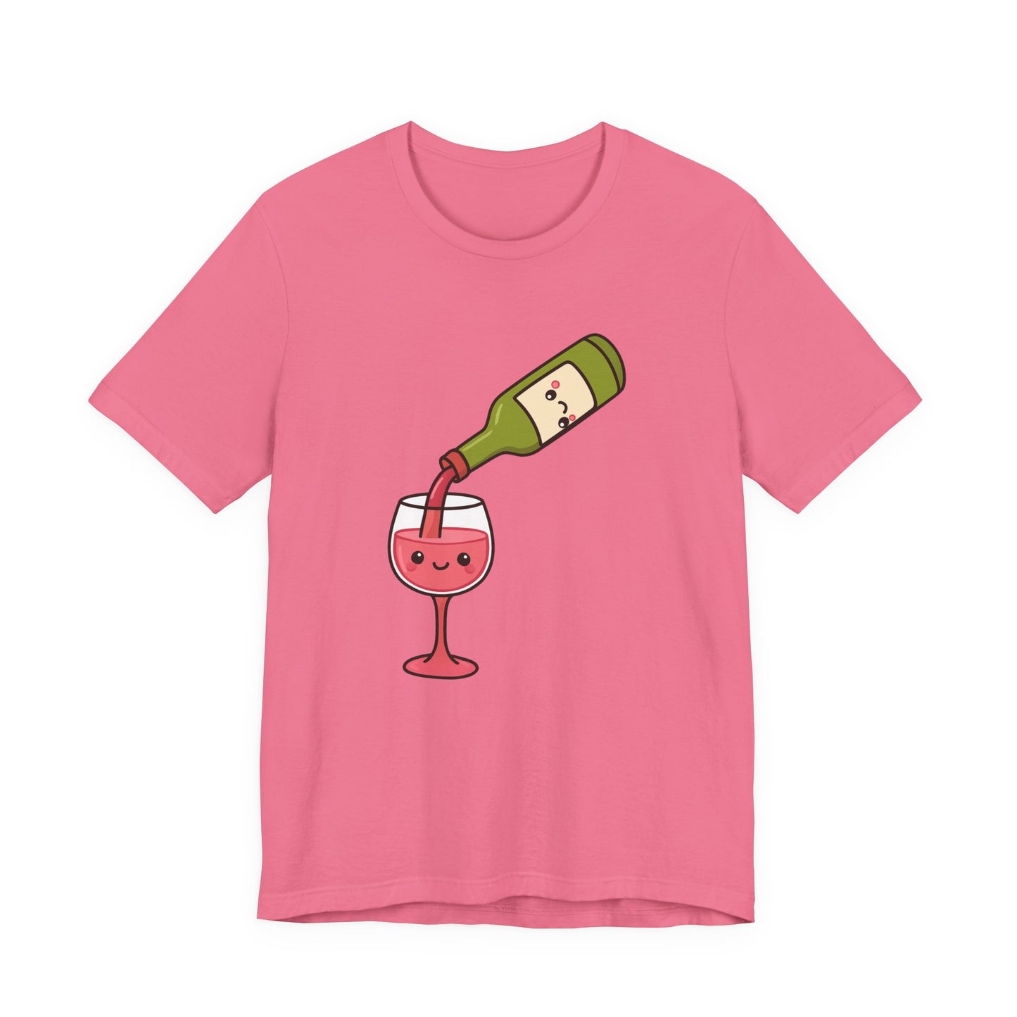 Kawaii Wine Pour Graphic T-Shirt