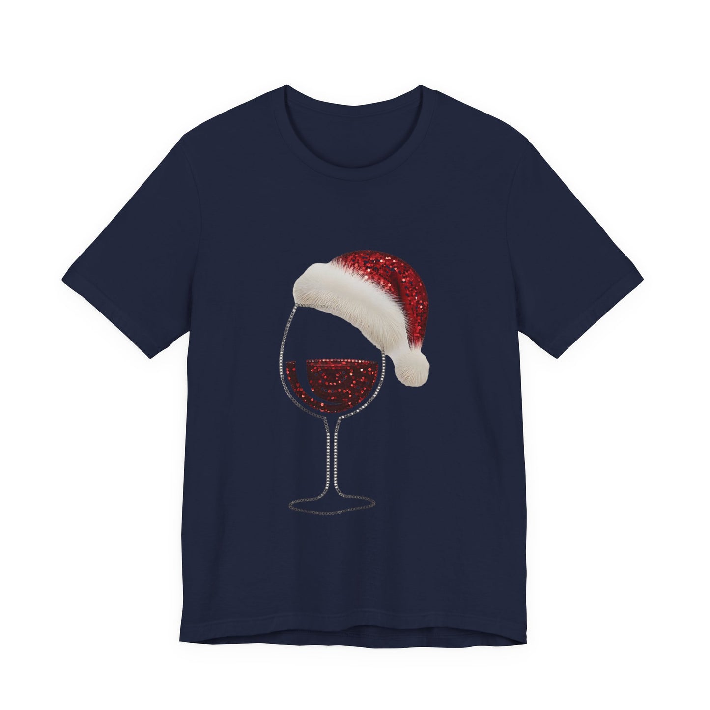 Sequin Wine & Santa Hat (Style #2-NOT REAL SEQUIN) T-Shirt