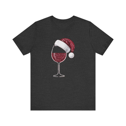 Sequin Wine & Santa Hat (Style #1-NOT REAL SEQUIN) T-Shirt