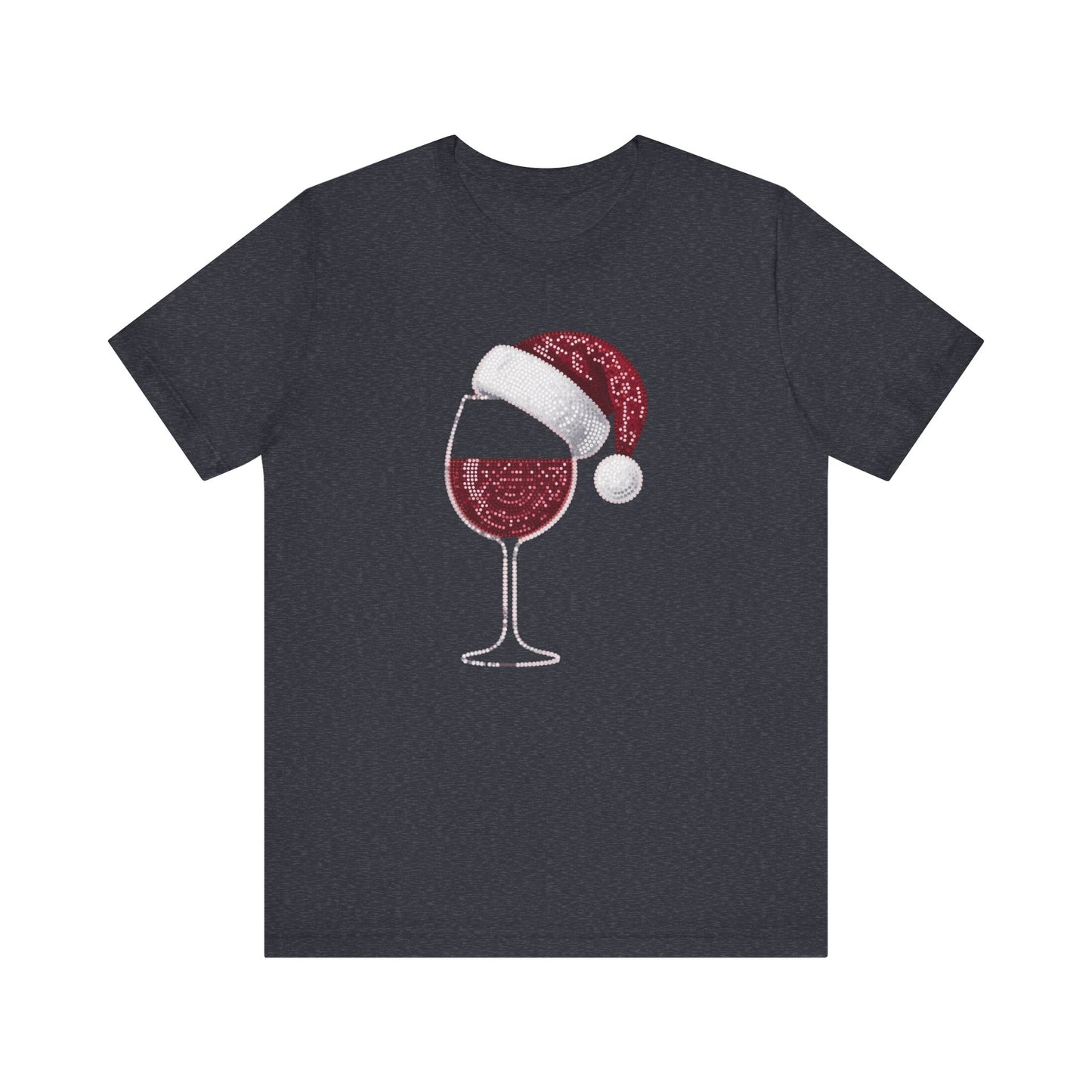 Sequin Wine & Santa Hat (Style #1-NOT REAL SEQUIN) T-Shirt