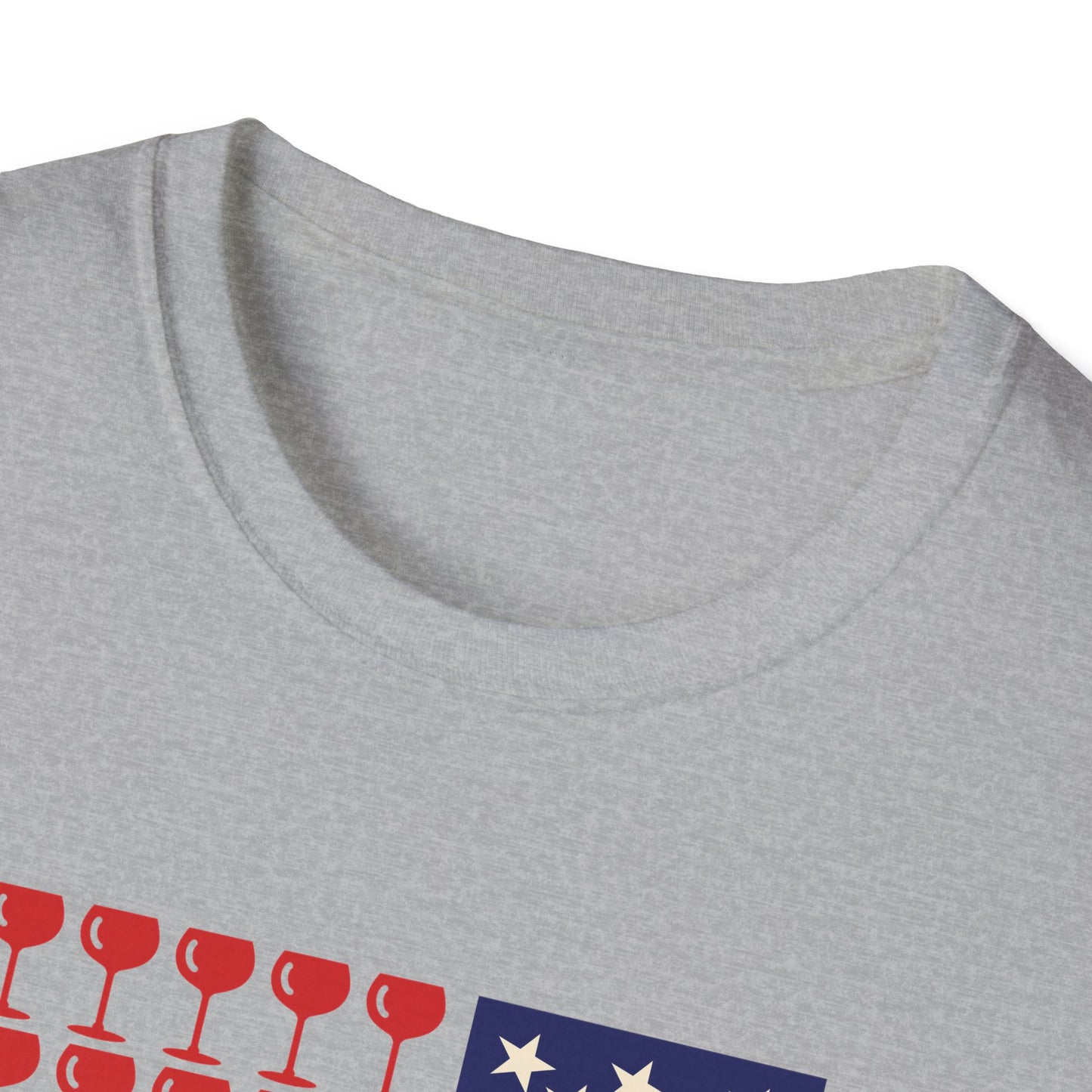 Wine Glass Flag T-Shirt — Patriotic 4th of July Drinking Tee