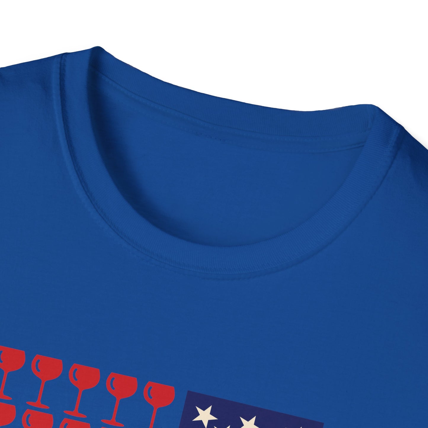 Wine Glass Flag T-Shirt — Patriotic 4th of July Drinking Tee