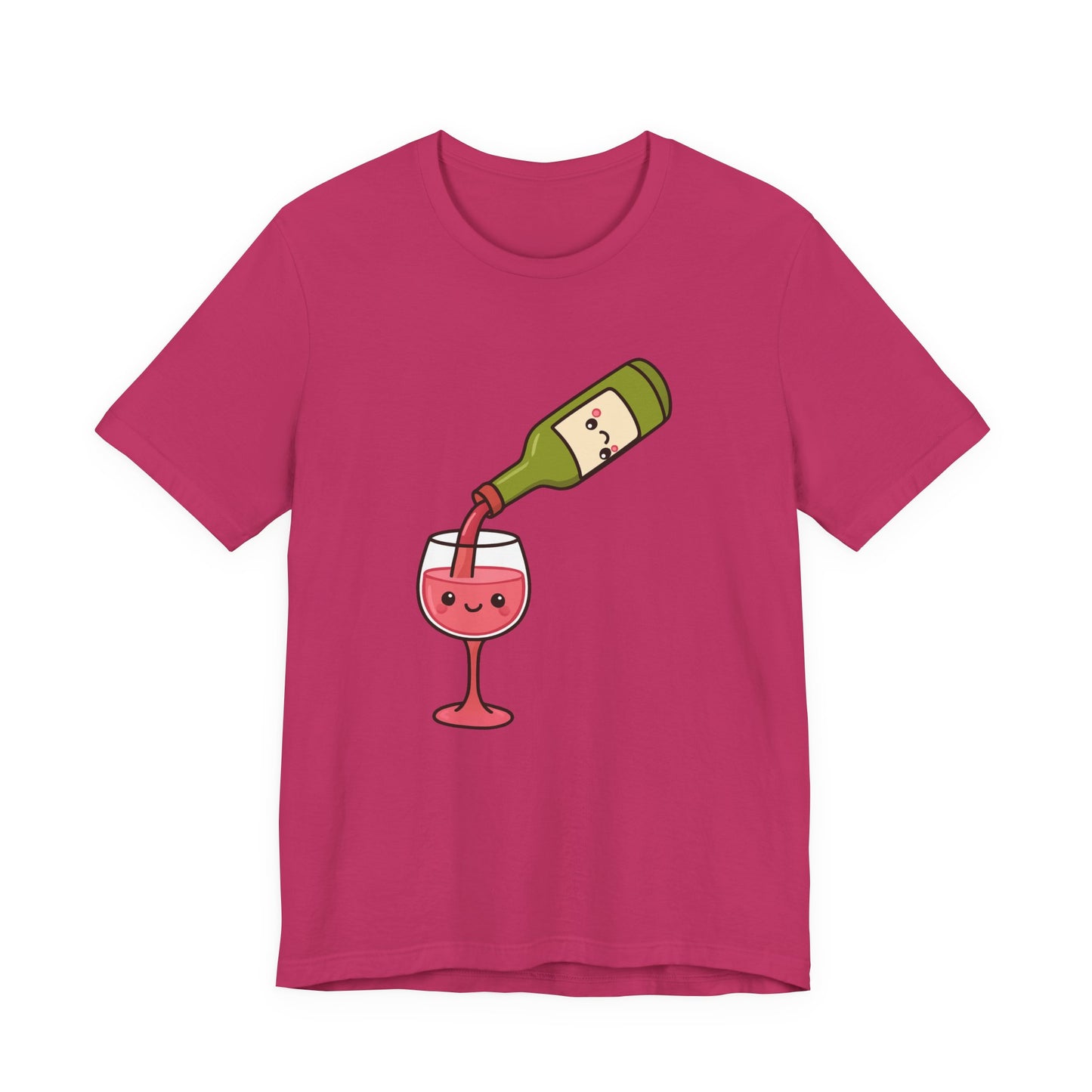 Kawaii Wine Pour Graphic T-Shirt