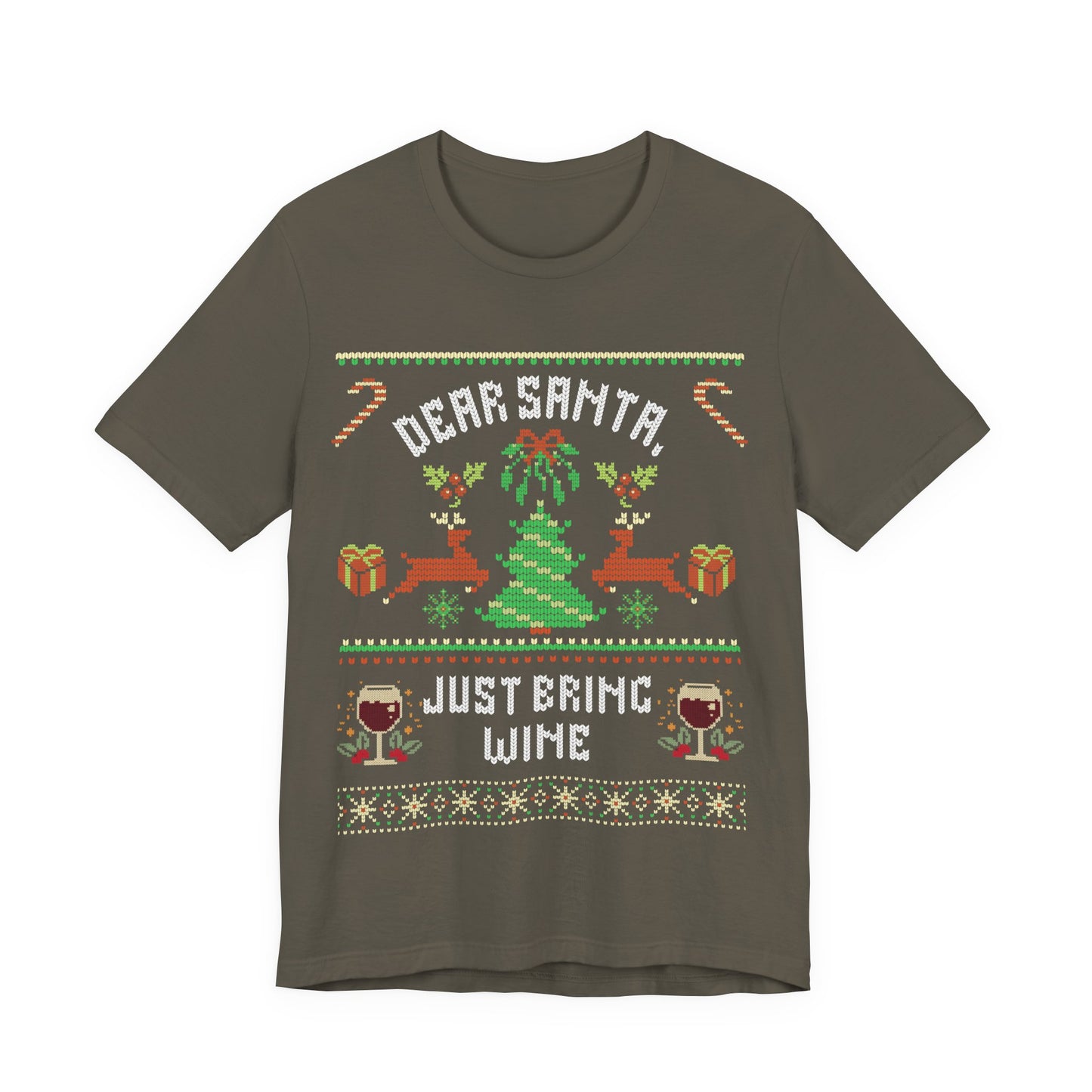 Dear Santa Just Bring Wine T-shirt