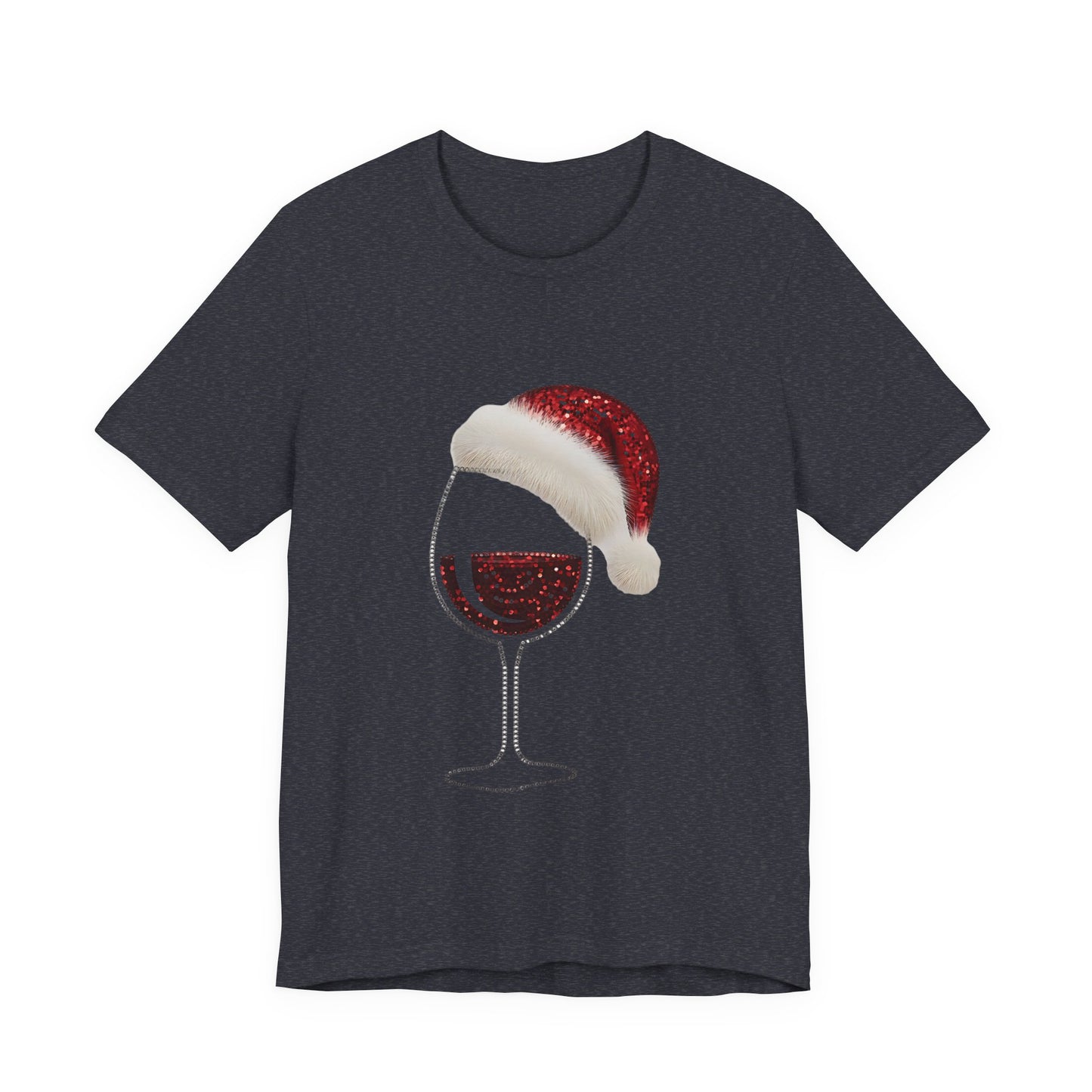 Sequin Wine & Santa Hat (Style #2-NOT REAL SEQUIN) T-Shirt