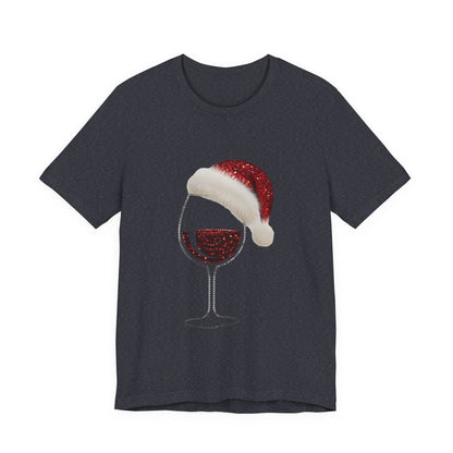 Sequin Wine & Santa Hat (Style #2-NOT REAL SEQUIN) T-Shirt